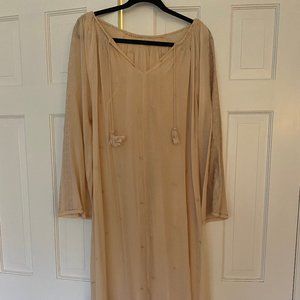 DOEN embroidered maxi dress, blush